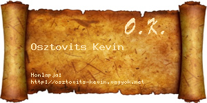 Osztovits Kevin névjegykártya